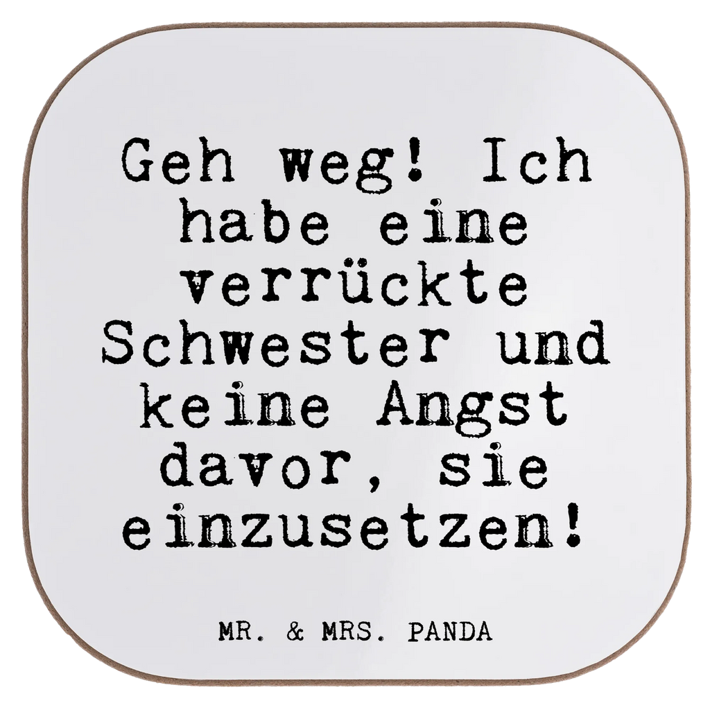 Quadratische Untersetzer Fun Talk Geh weg! Ich habe eine verrückte Schwester und keine Angst davor, sie einzusetzen! Untersetzer, Bierdeckel, Glasuntersetzer, Untersetzer Gläser, Getränkeuntersetzer, Untersetzer aus Holz, Untersetzer für Gläser, Korkuntersetzer, Untersetzer Holz, Holzuntersetzer, Tassen Untersetzer, Untersetzer Design, Spruch, Sprüche, lustige Sprüche, Weisheiten, Zitate, Spruch Geschenke, Glizer Spruch Sprüche Weisheiten Zitate Lustig Weisheit Worte