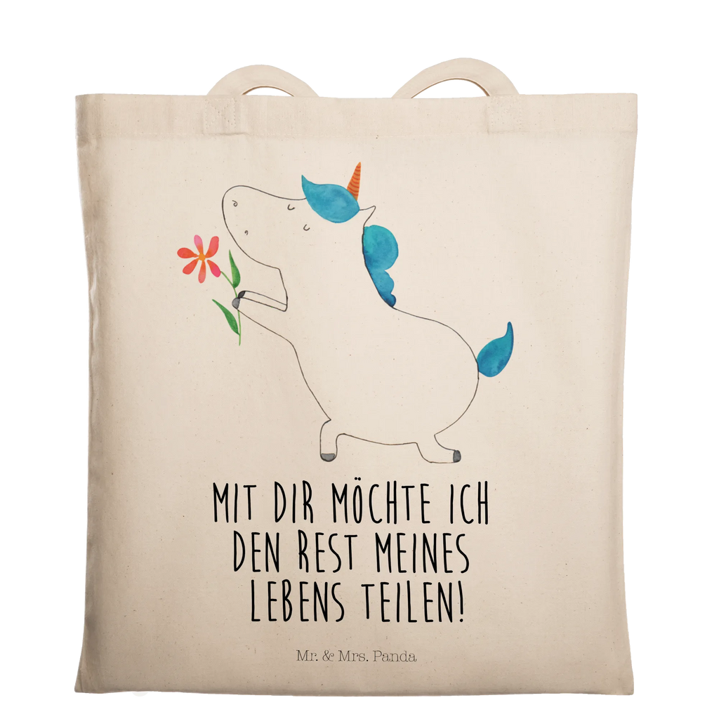 Tragetasche Einhorn Blume Beuteltasche, Beutel, Einkaufstasche, Jutebeutel, Stoffbeutel, Tasche, Shopper, Umhängetasche, Strandtasche, Schultertasche, Stofftasche, Tragetasche, Badetasche, Jutetasche, Einkaufstüte, Laptoptasche, Einhorn, Einhörner, Einhorn Deko, Pegasus, Unicorn, Liebe, Liebesbeweis, Antrag, Heiratsantrag, Verlobung, Ehepaar, Pärchen, Partner, Freund, Freundin, Ehe, heiraten