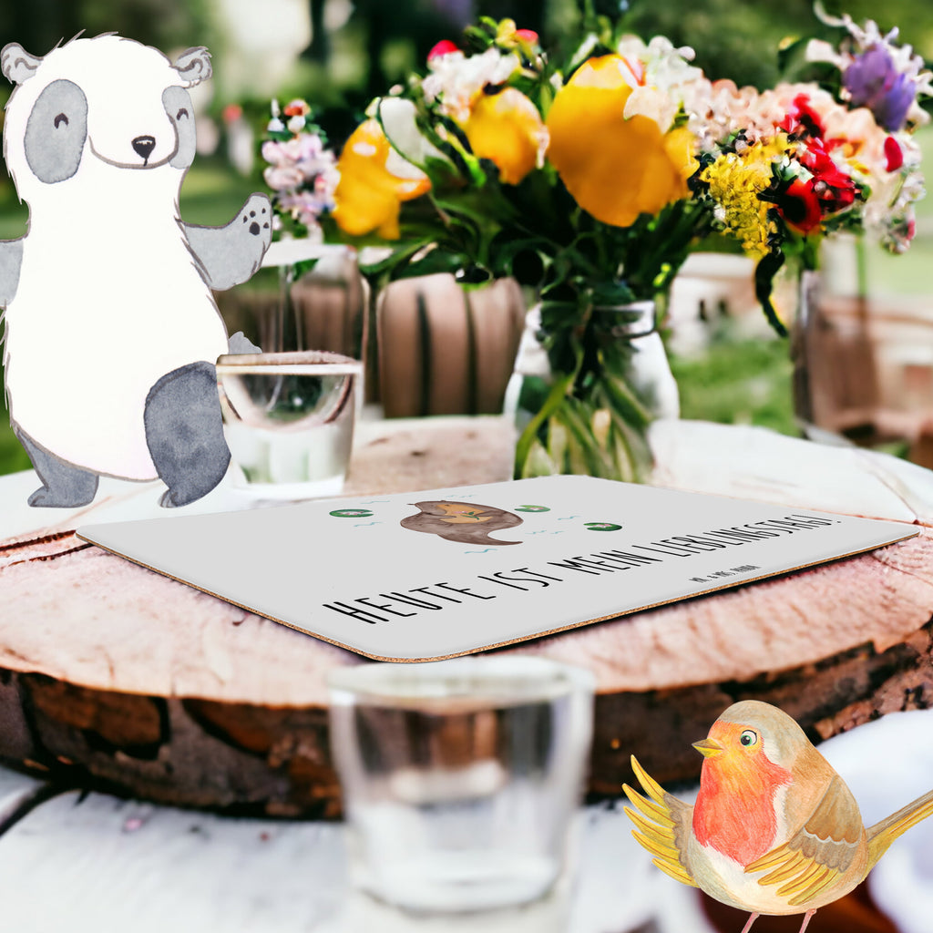Tischset Otter mit Seerose Tischset, Tischuntersetzer, Platzset, Tischsets abwaschbar, Tischunterlage, Otter, Fischotter, Seeotter, Otter Seeotter See Otter