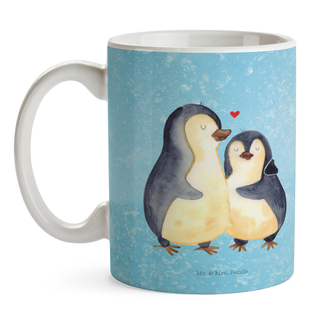 Tasse Pinguin umarmend Tasse, Kaffeetasse, Teetasse, Becher, Kaffeebecher, Teebecher, Keramiktasse, Porzellantasse, Büro Tasse, Geschenk Tasse, Tasse Sprüche, Tasse Motive, Pinguin, Liebe, Liebespaar, Liebesbeweis, Liebesgeschenk, Verlobung, Jahrestag, Hochzeitstag, Hochzeit, Hochzeitsgeschenk