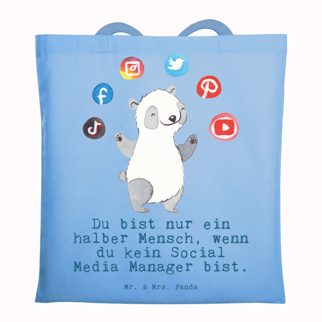 Tragetasche Social Media Manager mit Herz Beuteltasche, Beutel, Einkaufstasche, Jutebeutel, Stoffbeutel, Tasche, Shopper, Umhängetasche, Strandtasche, Schultertasche, Stofftasche, Tragetasche, Badetasche, Jutetasche, Einkaufstüte, Laptoptasche, Beruf, Ausbildung, Jubiläum, Abschied, Rente, Kollege, Kollegin, Geschenk, Schenken, Arbeitskollege, Mitarbeiter, Firma, Danke, Dankeschön