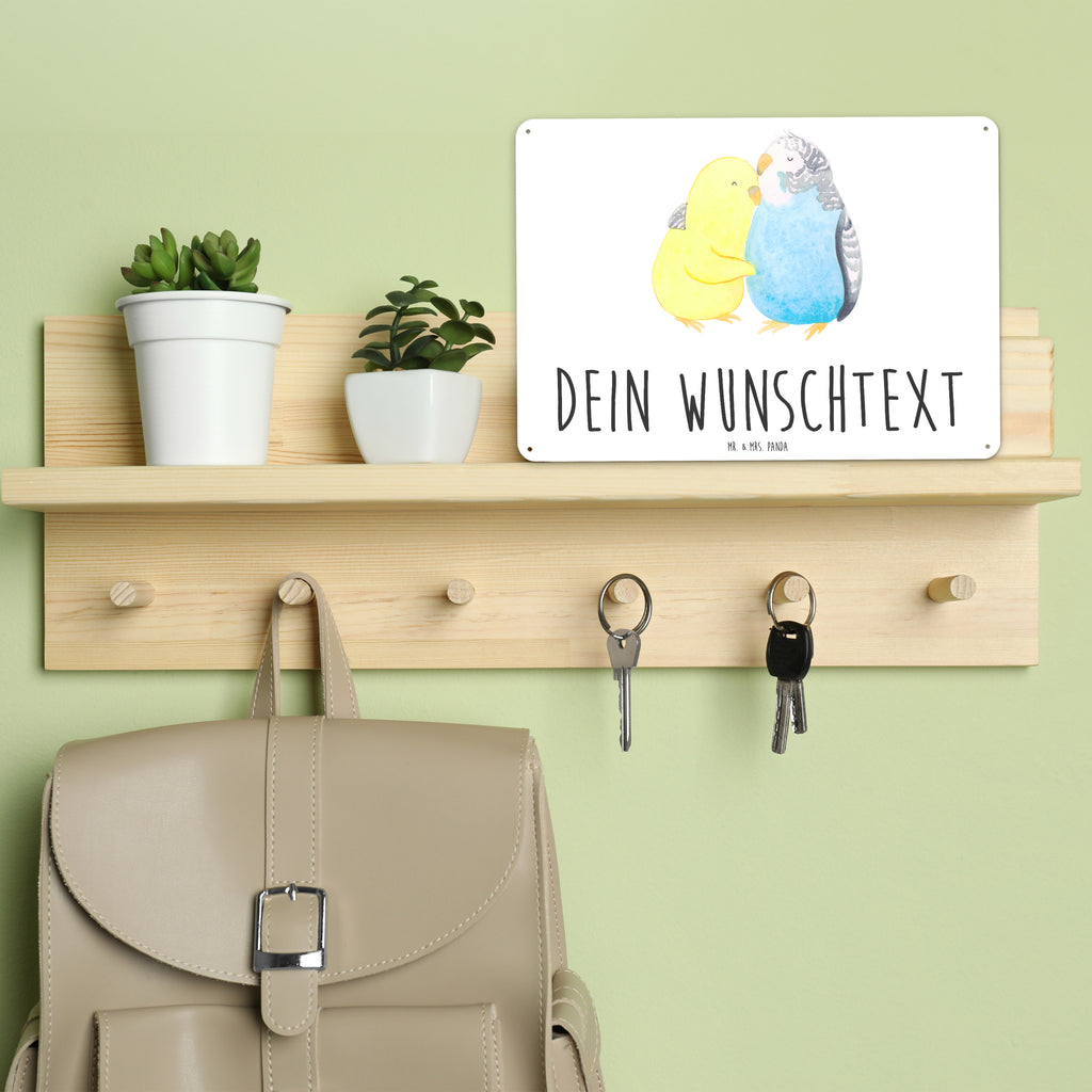 Personalisiertes Blechschild Wellensittich Liebe Blechschild, Metallschild, Geschenk Schild, Schild, Magnet-Metall-Schild, Deko Schild, Wandschild, Wand-Dekoration, Türschild, Liebe, Partner, Freund, Freundin, Ehemann, Ehefrau, Heiraten, Verlobung, Heiratsantrag, Liebesgeschenk, Jahrestag, Hocheitstag, Vögel, Wellensittich, Nähe, Kuscheln, Vertrauen