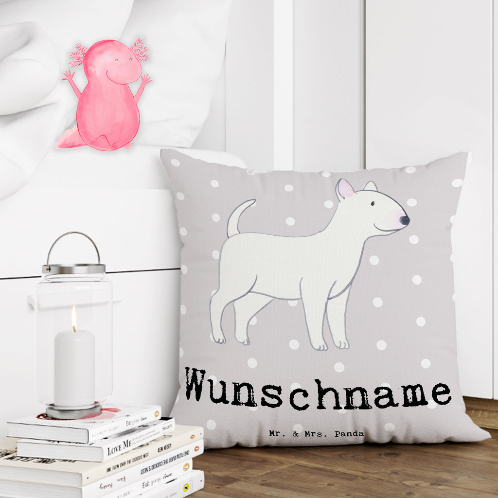 Personalisiertes Kissen Bullterrier Lebensretter Kissen, personalisiert, Name, Wunschname, bedrucken, Kopfkissen, Hund, Hunderasse, Rassehund, Hundebesitzer, Geschenk, Tierfreund, Schenken, Welpe, Bullterrier