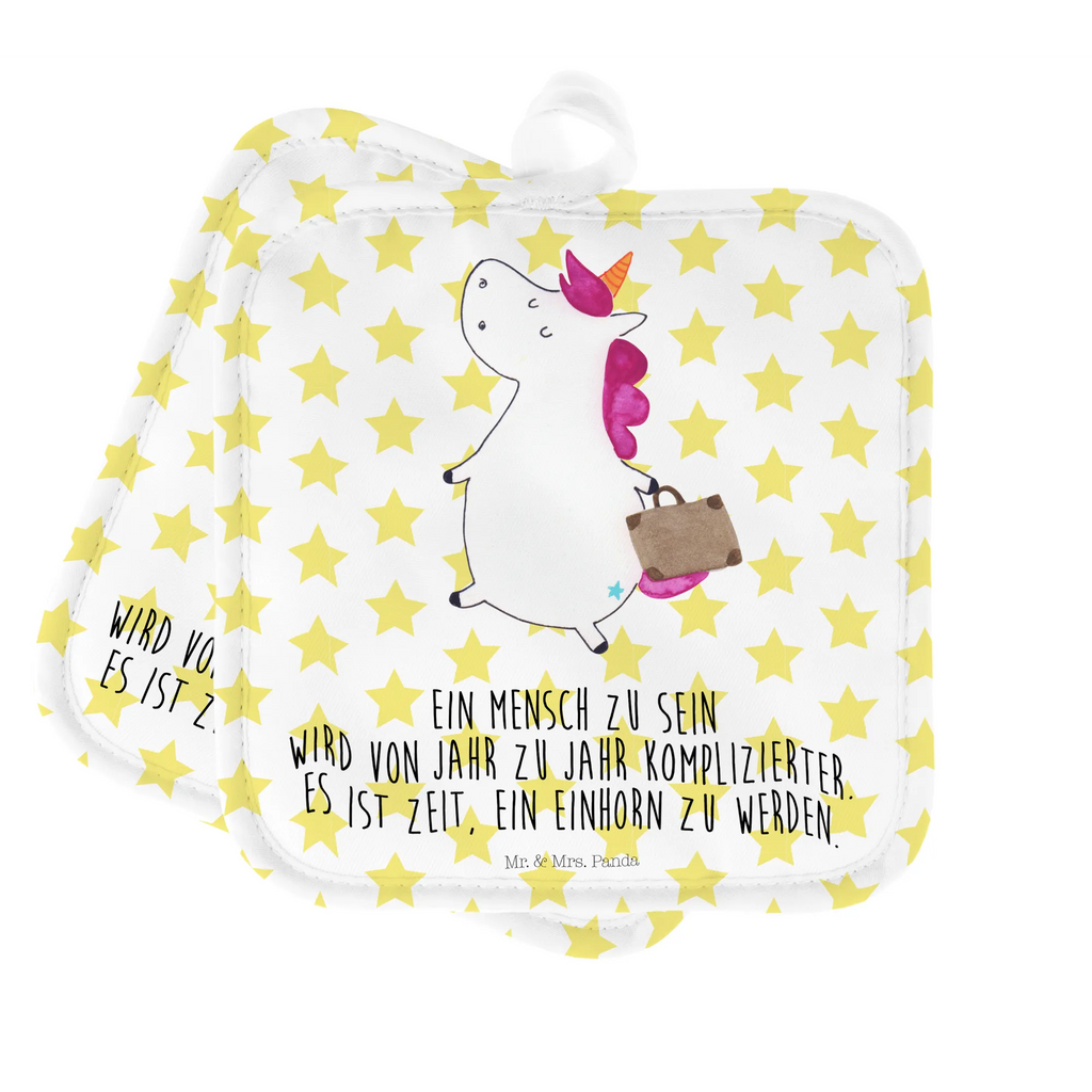 2er Set Topflappen  Einhorn Koffer Topflappen, Topfuntersetzer, Ofenhandschuh, Topflappen Set, Topflappen lustig, Topflappen mit Spruch, Ofenhandschuhe, Topfhandschuhe, Topfhandschuh, Topflappenset, Topflappen 2er Set, Schöne Topflappen, Einhorn, Einhörner, Einhorn Deko, Unicorn, unicorn, Koffer, Verreisen, Reise, Gepäck, Abenteuer, Erwachsen, Kind, albern, Spaß, lustig, witzig