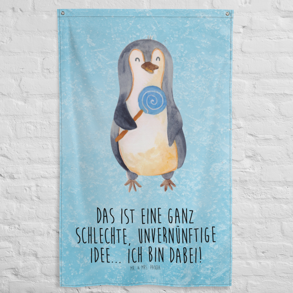 Wandteppich Pinguin Lolli Wandbehang, Dekoration, Boho, Wandteppich, Wandtuch, Wanddeko, Tapisserie, Tapestry, Wandbild, Textil-Kunst, Schmuck-Wandbehang, Wand Deko, Kinderzimmer, Kinderzimmer Wand, Kinderzimmer Deko, Kinderzimmer Wanddeko, Pinguin, Pinguine, Lolli, Süßigkeiten, Blödsinn, Spruch, Rebell, Gauner, Ganove, Rabauke