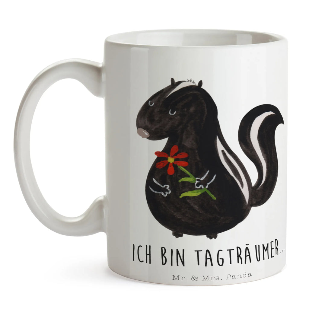 Tasse Stinktier Blume Tasse, Kaffeetasse, Teetasse, Becher, Kaffeebecher, Teebecher, Keramiktasse, Porzellantasse, Büro Tasse, Geschenk Tasse, Tasse Sprüche, Tasse Motive, Kaffeetassen, Tasse bedrucken, Designer Tasse, Cappuccino Tassen, Schöne Teetassen, Stinktier, Skunk, Wildtier, Raubtier, Stinker, Stinki, Tagträumer, verträumt, Dreams, Träume