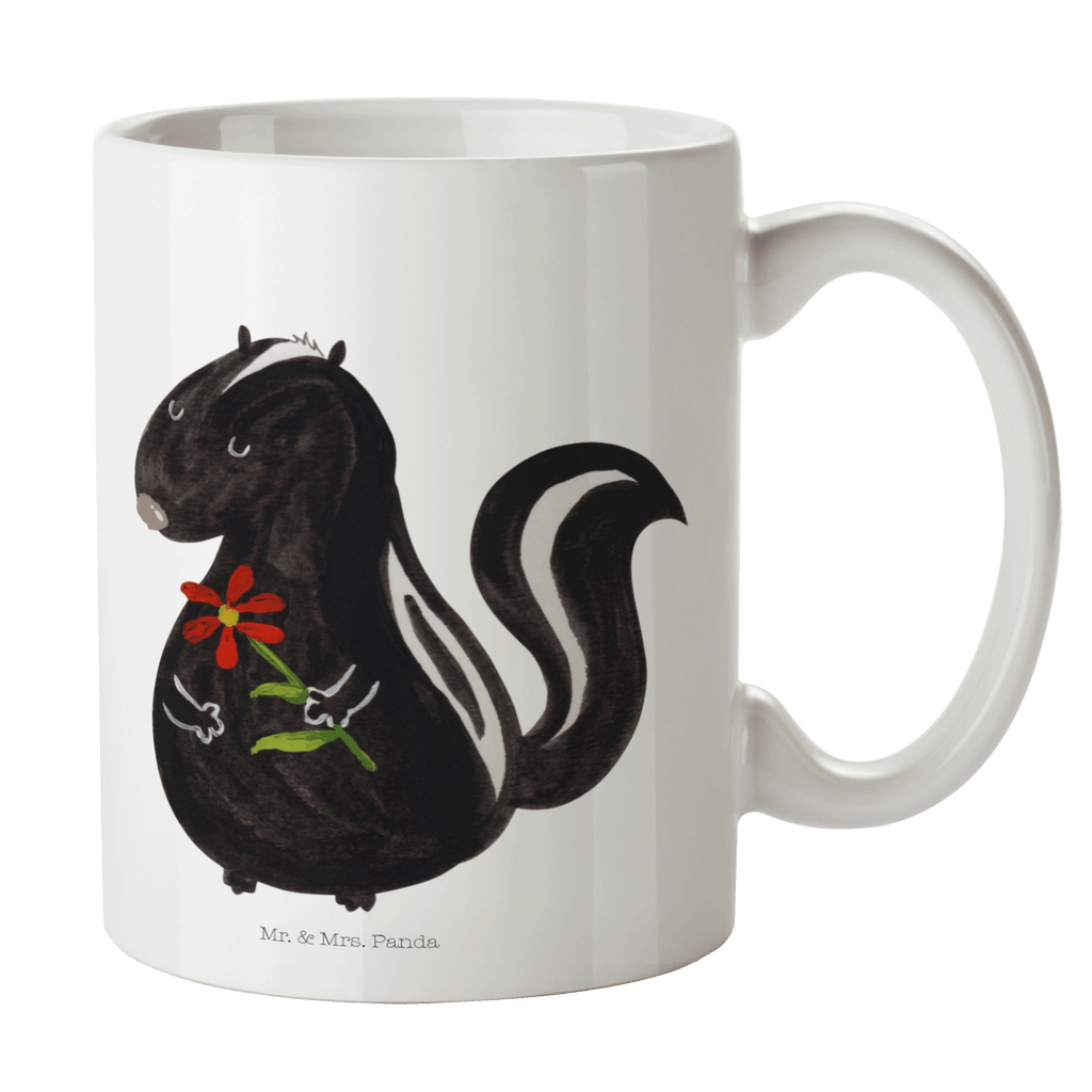 Tasse Stinktier Blume Tasse, Kaffeetasse, Teetasse, Becher, Kaffeebecher, Teebecher, Keramiktasse, Porzellantasse, Büro Tasse, Geschenk Tasse, Tasse Sprüche, Tasse Motive, Kaffeetassen, Tasse bedrucken, Designer Tasse, Cappuccino Tassen, Schöne Teetassen, Stinktier, Skunk, Wildtier, Raubtier, Stinker, Stinki, Tagträumer, verträumt, Dreams, Träume