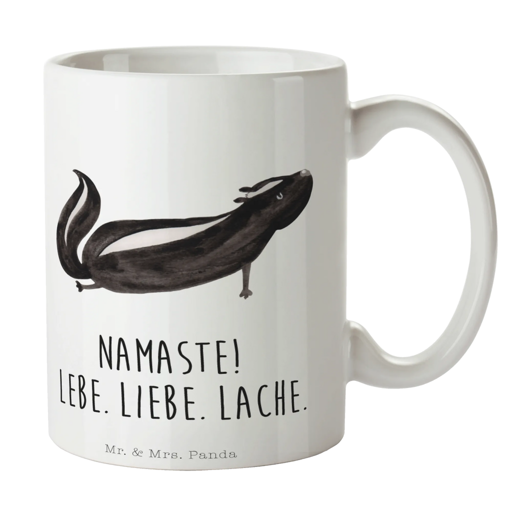 Tasse Stinktier Yoga Tasse, Kaffeetasse, Teetasse, Becher, Kaffeebecher, Teebecher, Keramiktasse, Porzellantasse, Büro Tasse, Geschenk Tasse, Tasse Sprüche, Tasse Motive, Kaffeetassen, Tasse bedrucken, Designer Tasse, Cappuccino Tassen, Schöne Teetassen, Stinktier, Skunk, Wildtier, Raubtier, Stinker, Stinki, Yoga, Namaste, Lebe, Liebe, Lache