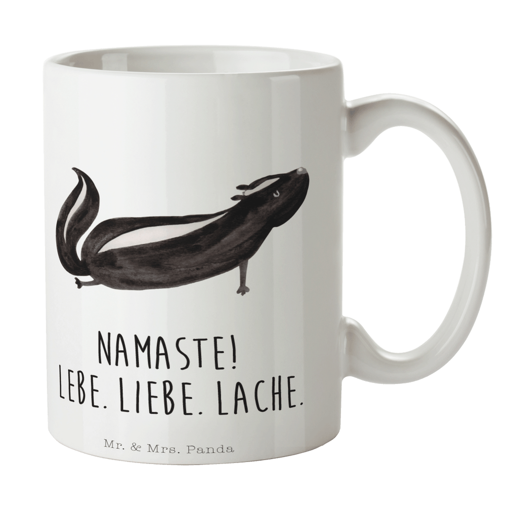 Tasse Stinktier Yoga Tasse, Kaffeetasse, Teetasse, Becher, Kaffeebecher, Teebecher, Keramiktasse, Porzellantasse, Büro Tasse, Geschenk Tasse, Tasse Sprüche, Tasse Motive, Kaffeetassen, Tasse bedrucken, Designer Tasse, Cappuccino Tassen, Schöne Teetassen, Stinktier, Skunk, Wildtier, Raubtier, Stinker, Stinki, Yoga, Namaste, Lebe, Liebe, Lache