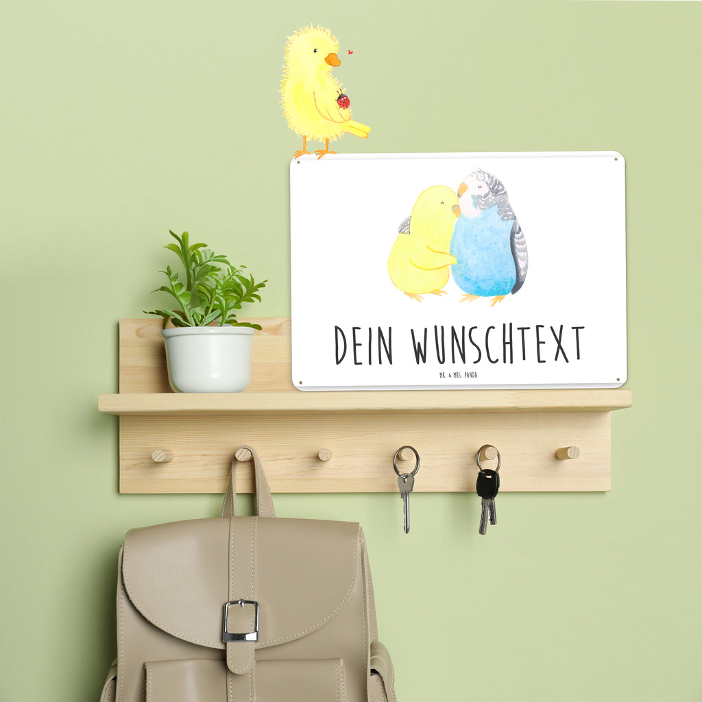 Personalisiertes Blechschild Wellensittich Liebe Blechschild, Metallschild, Geschenk Schild, Schild, Magnet-Metall-Schild, Deko Schild, Wandschild, Wand-Dekoration, Türschild, Liebe, Partner, Freund, Freundin, Ehemann, Ehefrau, Heiraten, Verlobung, Heiratsantrag, Liebesgeschenk, Jahrestag, Hocheitstag, Vögel, Wellensittich, Nähe, Kuscheln, Vertrauen