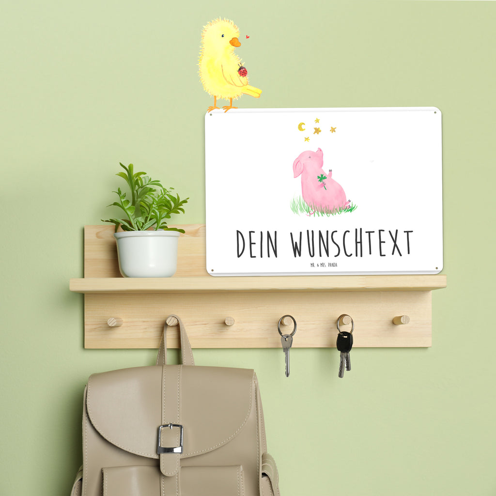 Personalisiertes Blechschild Glücksschwein Blechschild, Metallschild, Geschenk Schild, Schild, Magnet-Metall-Schild, Deko Schild, Wandschild, Wand-Dekoration, Türschild, Tiermotive, Gute Laune, lustige Sprüche, Tiere, Glücksschwein. Glück, Schwein, Schweinchen, Sterne, Sernchen, Ziele, Träume, Motivation, Glücksbringer