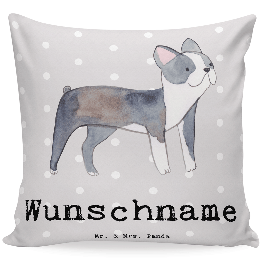 Personalisiertes Kissen Boston Terrier Lebensretter Kissen, personalisiert, Name, Wunschname, bedrucken, Kopfkissen, Hund, Hunderasse, Rassehund, Hundebesitzer, Geschenk, Tierfreund, Schenken, Welpe, Boston Terrier