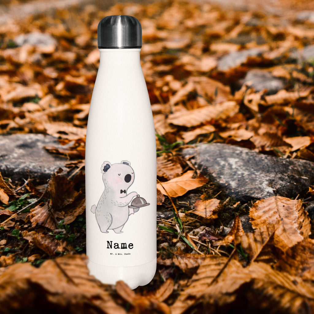 Personalisierte Thermosflasche Kellner mit Herz Personalisierte Isolierflasche, Personalisierte Thermoflasche, Personalisierte Trinkflasche, Trinkflasche Mit Namen, Wunschname, Bedrucken, Namensflasche, Beruf, Ausbildung, Jubiläum, Abschied, Rente, Kollege, Kollegin, Geschenk, Schenken, Arbeitskollege, Mitarbeiter, Firma, Danke, Dankeschön, Kellner, Servicekraft, Restaurant, Ober