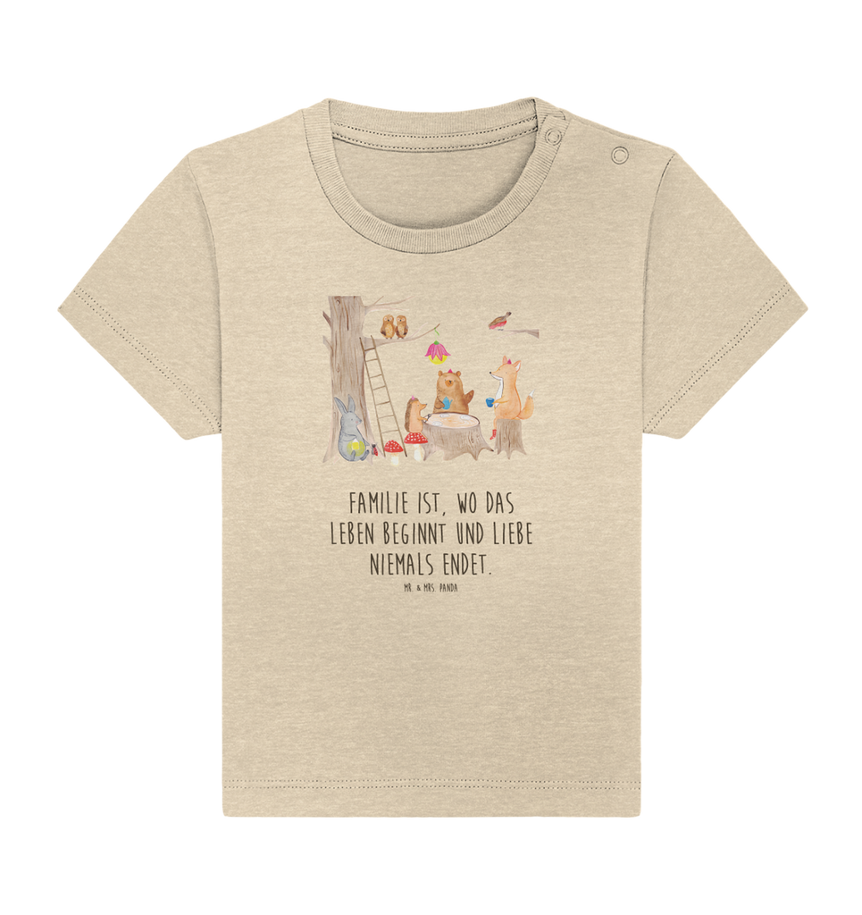 Organic Baby Shirt Waldtiere Picknick Baby T-Shirt, Jungen Baby T-Shirt, Mädchen Baby T-Shirt, Shirt, Tiermotive, Gute Laune, lustige Sprüche, Tiere, Waldtiere, Picknick, Wald, Fuchs, Hase, Igel, Maus, Eichhörnchen