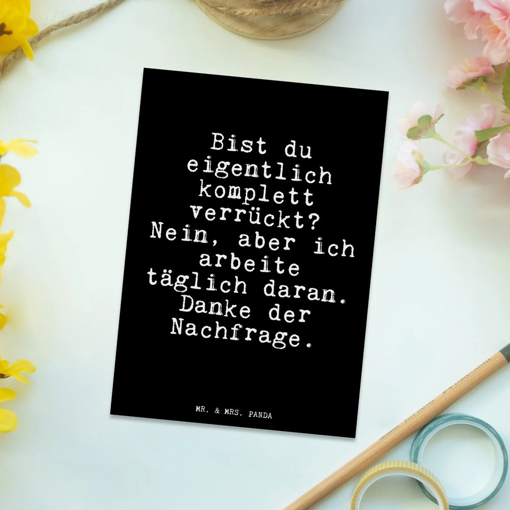 Postkarte Bist du eigentlich komplett... Postkarte, Karte, Geschenkkarte, Grußkarte, Einladung, Ansichtskarte, Geburtstagskarte, Einladungskarte, Dankeskarte, Ansichtskarten, Einladung Geburtstag, Einladungskarten Geburtstag, Spruch, Sprüche, lustige Sprüche, Weisheiten, Zitate, Spruch Geschenke, Glizer Spruch Sprüche Weisheiten Zitate Lustig Weisheit Worte