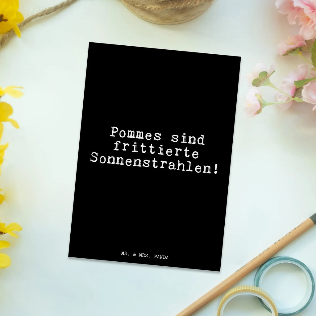 Postkarte Pommes sind frittierte Sonnenstrahlen!... Postkarte, Karte, Geschenkkarte, Grußkarte, Einladung, Ansichtskarte, Geburtstagskarte, Einladungskarte, Dankeskarte, Ansichtskarten, Einladung Geburtstag, Einladungskarten Geburtstag, Spruch, Sprüche, lustige Sprüche, Weisheiten, Zitate, Spruch Geschenke, Glizer Spruch Sprüche Weisheiten Zitate Lustig Weisheit Worte