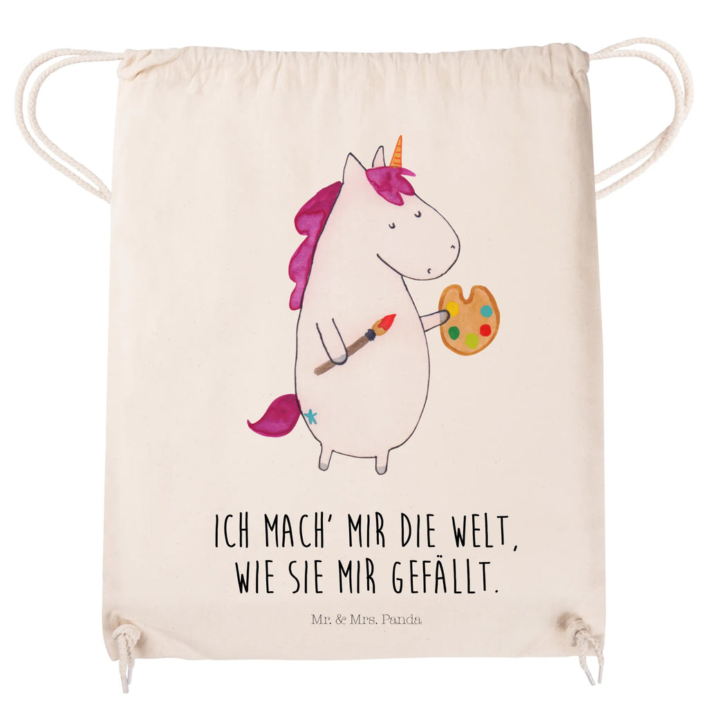 Sportbeutel Einhorn Künstler Sportbeutel, Turnbeutel, Beutel, Sporttasche, Tasche, Stoffbeutel, Sportbeutel Kinder, Gymsack, Beutel Rucksack, Kleine Sporttasche, Sportzubehör, Turnbeutel Baumwolle, Einhorn, Einhörner, Einhorn Deko, Pegasus, Unicorn, Englisch, Künstler, Artist, Malen, Zeichnen, Welt, Farbe, Stift, Pinsel, Geschenk, Maler