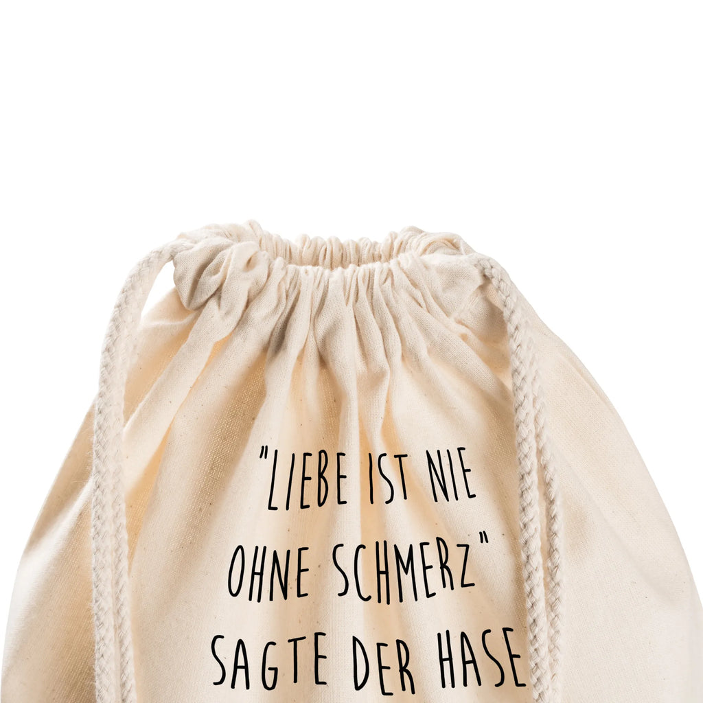 Sportbeutel Liebe ist nie ohne Schmerz Sportbeutel, Turnbeutel, Beutel, Sporttasche, Tasche, Stoffbeutel, Sportbeutel Kinder, Gymsack, Beutel Rucksack, Kleine Sporttasche, Sportzubehör, Turnbeutel Baumwolle, Tiermotive, Gute Laune, lustige Sprüche, Tiere, Igel und Hase, Igel, Hase, Liebe Spruch, Liebeskummer Geschenk, Herzschmerz, Trösten, Trennungsschmerz, Spruch romantisch