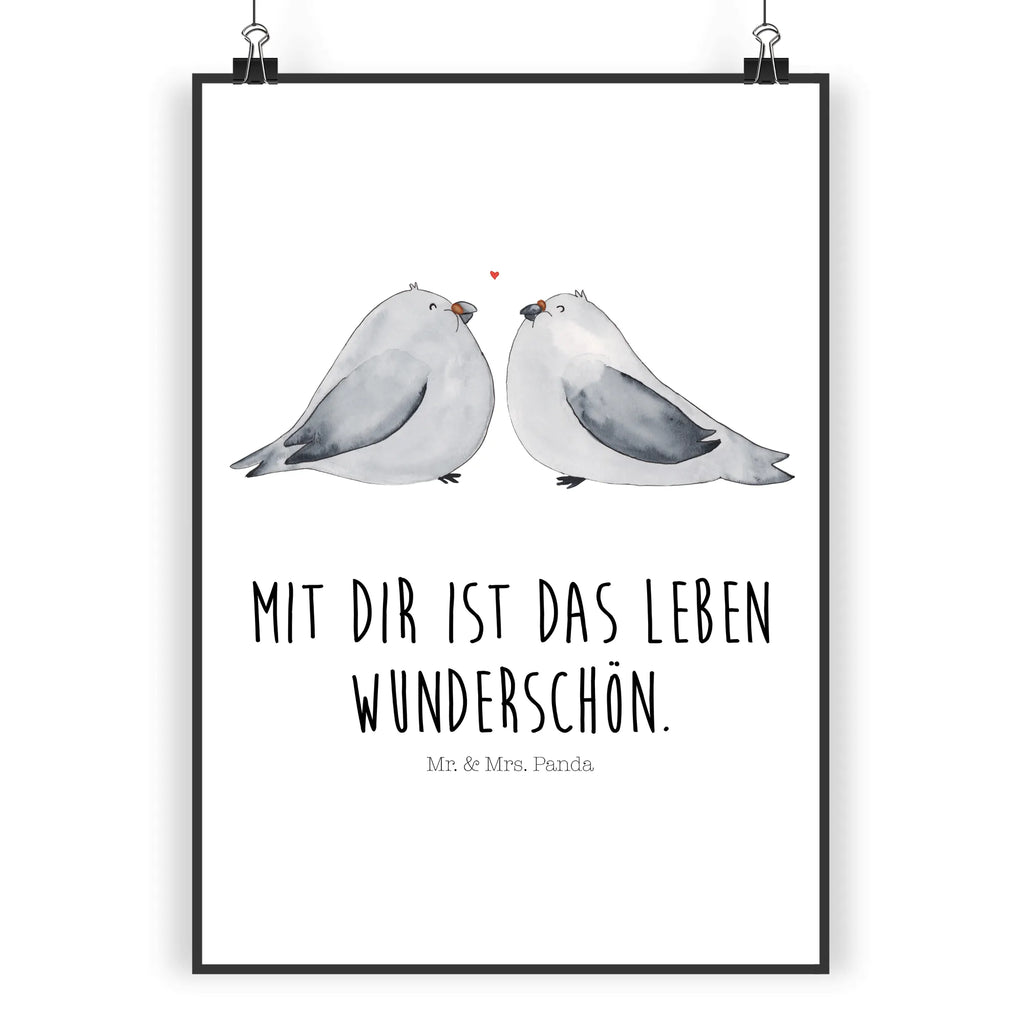 Poster Turteltauben Liebe Poster, Wandposter, Bild, Wanddeko, Küchenposter, Kinderposter, Wanddeko Bild, Raumdekoration, Wanddekoration, Handgemaltes Poster, Mr. & Mrs. Panda Poster, Designposter, Kunstdruck, Posterdruck, Liebe, Partner, Freund, Freundin, Ehemann, Ehefrau, Heiraten, Verlobung, Heiratsantrag, Liebesgeschenk, Jahrestag, Hocheitstag, Turteltauben, Turteltäubchen, Tauben, Verliebt, Verlobt, Verheiratet, Geschenk Freundin, Geschenk Freund, Liebesbeweis, Hochzeitstag, Geschenk Hochzeit