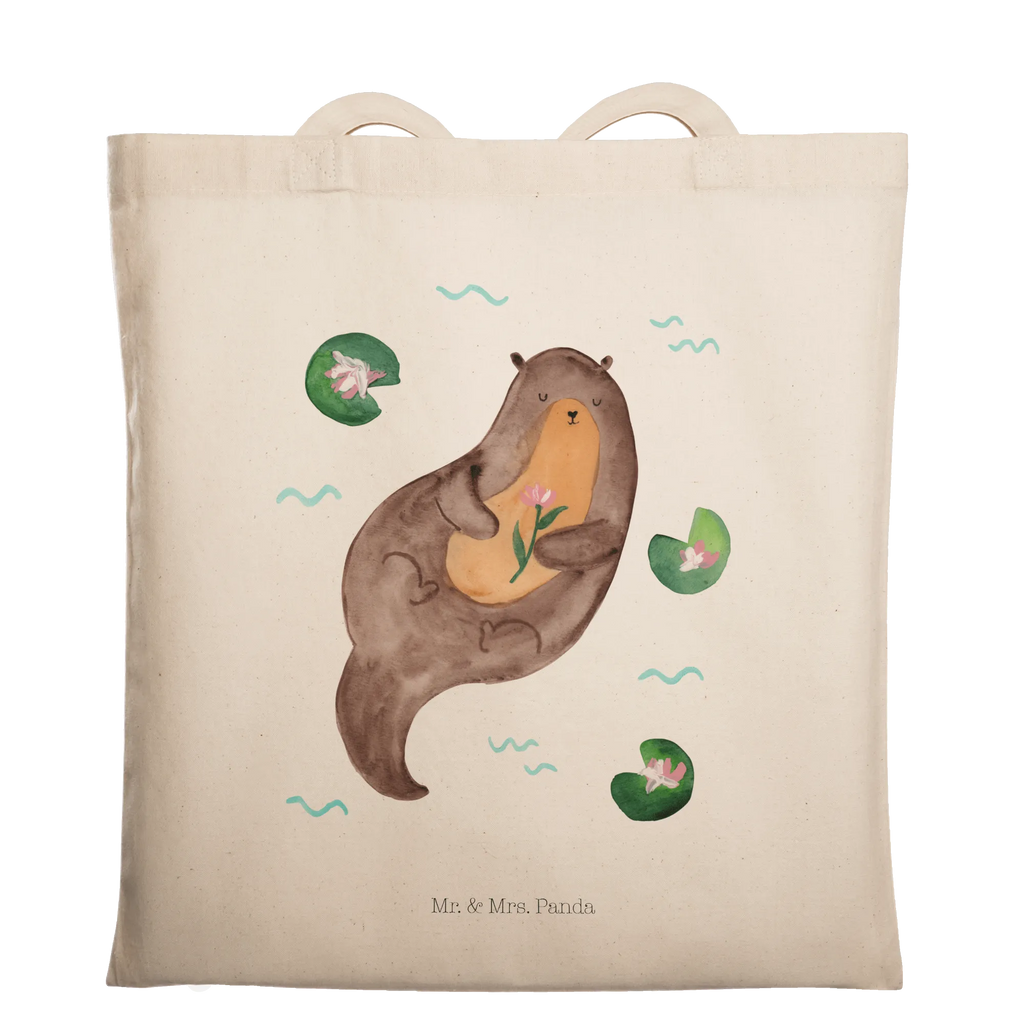 Tragetasche Otter Seerose Beuteltasche, Beutel, Einkaufstasche, Jutebeutel, Stoffbeutel, Tasche, Shopper, Umhängetasche, Strandtasche, Schultertasche, Stofftasche, Tragetasche, Badetasche, Jutetasche, Einkaufstüte, Laptoptasche, Otter, Fischotter, Seeotter, Otter Seeotter See Otter