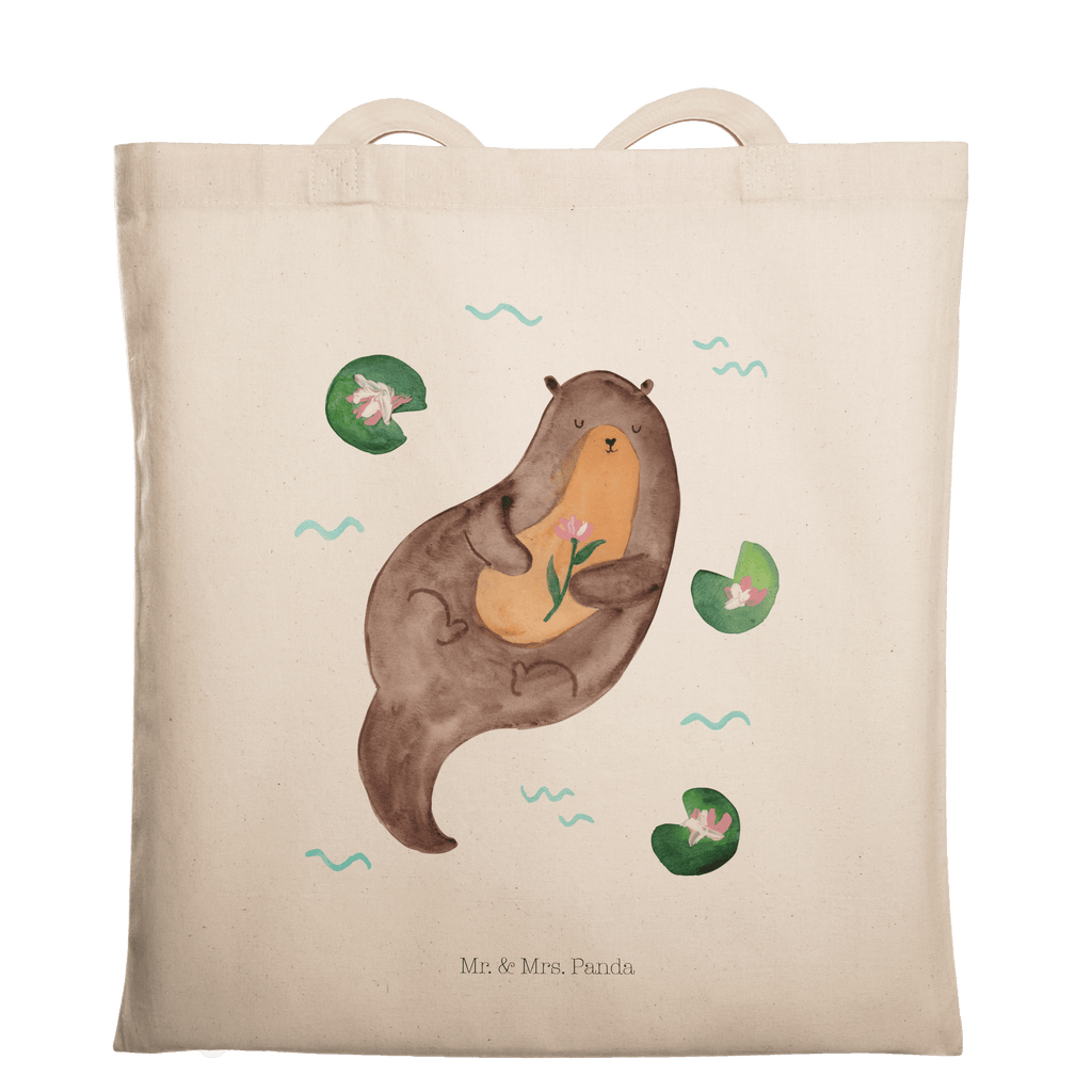 Tragetasche Otter Seerose Beuteltasche, Beutel, Einkaufstasche, Jutebeutel, Stoffbeutel, Tasche, Shopper, Umhängetasche, Strandtasche, Schultertasche, Stofftasche, Tragetasche, Badetasche, Jutetasche, Einkaufstüte, Laptoptasche, Otter, Fischotter, Seeotter, Otter Seeotter See Otter