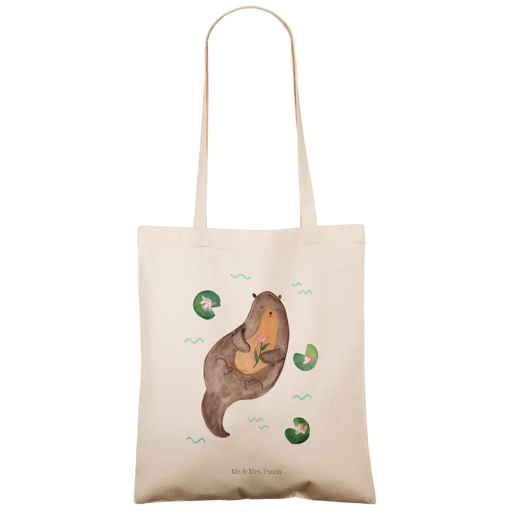 Tragetasche Otter Seerose Beuteltasche, Beutel, Einkaufstasche, Jutebeutel, Stoffbeutel, Tasche, Shopper, Umhängetasche, Strandtasche, Schultertasche, Stofftasche, Tragetasche, Badetasche, Jutetasche, Einkaufstüte, Laptoptasche, Otter, Fischotter, Seeotter, Otter Seeotter See Otter