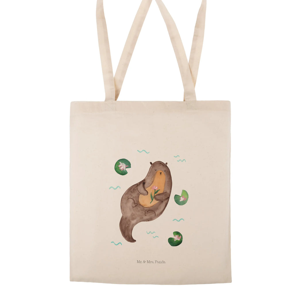 Tragetasche Otter Seerose Beuteltasche, Beutel, Einkaufstasche, Jutebeutel, Stoffbeutel, Tasche, Shopper, Umhängetasche, Strandtasche, Schultertasche, Stofftasche, Tragetasche, Badetasche, Jutetasche, Einkaufstüte, Laptoptasche, Otter, Fischotter, Seeotter, Otter Seeotter See Otter