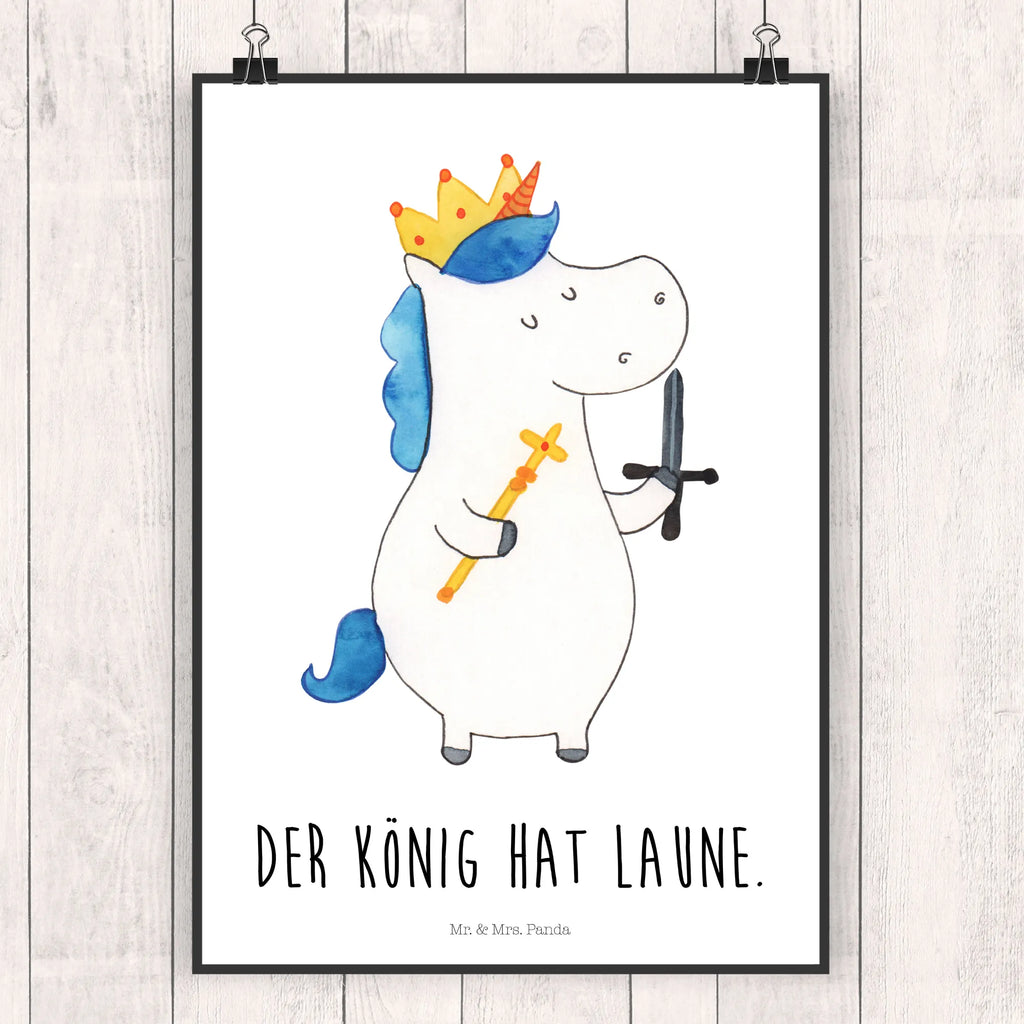 Poster Einhorn König mit Schwert Poster, Wandposter, Bild, Wanddeko, Küchenposter, Kinderposter, Wanddeko Bild, Raumdekoration, Wanddekoration, Handgemaltes Poster, Mr. & Mrs. Panda Poster, Designposter, Kunstdruck, Posterdruck, Einhorn, Einhörner, Einhorn Deko, Pegasus, Unicorn, König, Ritter, Mittelalter