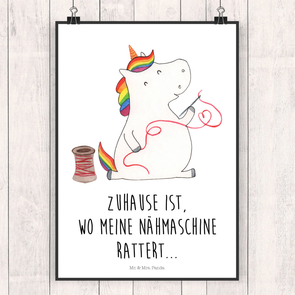 Poster Einhorn Näherin Poster, Wandposter, Bild, Wanddeko, Küchenposter, Kinderposter, Wanddeko Bild, Raumdekoration, Wanddekoration, Handgemaltes Poster, Mr. & Mrs. Panda Poster, Designposter, Kunstdruck, Posterdruck, Einhorn, Einhörner, Einhorn Deko, Pegasus, Unicorn, Näherin, nähen, Mädchen, Freundin, Häkeln, Stricken, basteln, Nähzimmer