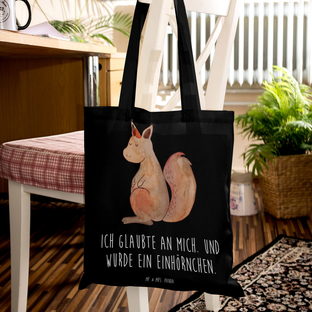 Tragetasche Einhorn Glauben Beuteltasche, Beutel, Einkaufstasche, Jutebeutel, Stoffbeutel, Tasche, Shopper, Umhängetasche, Strandtasche, Schultertasche, Stofftasche, Tragetasche, Badetasche, Jutetasche, Einkaufstüte, Laptoptasche, Einhorn, Einhörner, Einhorn Deko, Pegasus, Unicorn, Einhörnchen, Eichhörnchen, Eichhorn