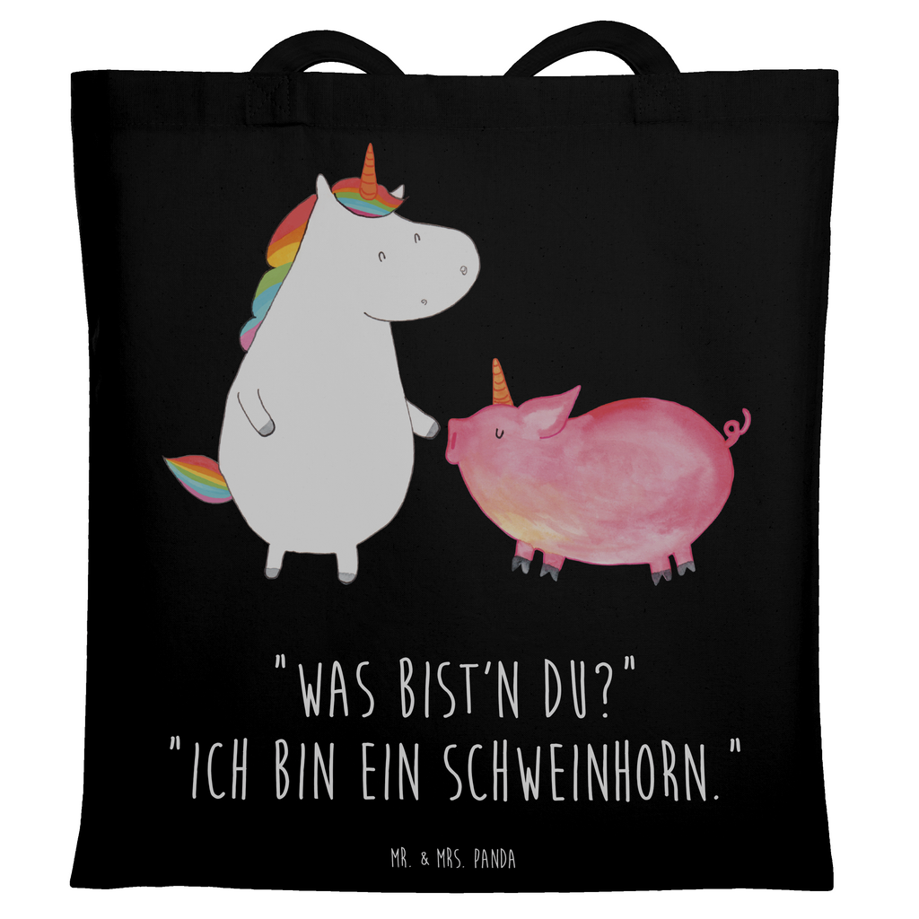 Tragetasche Einhorn + Schweinhorn Beuteltasche, Beutel, Einkaufstasche, Jutebeutel, Stoffbeutel, Tasche, Shopper, Umhängetasche, Strandtasche, Schultertasche, Stofftasche, Tragetasche, Badetasche, Jutetasche, Einkaufstüte, Laptoptasche, Einhorn, Einhörner, Einhorn Deko, Pegasus, Unicorn, Freundschaft, Schweinhorn, Schwein, Freundin, Schweinchen