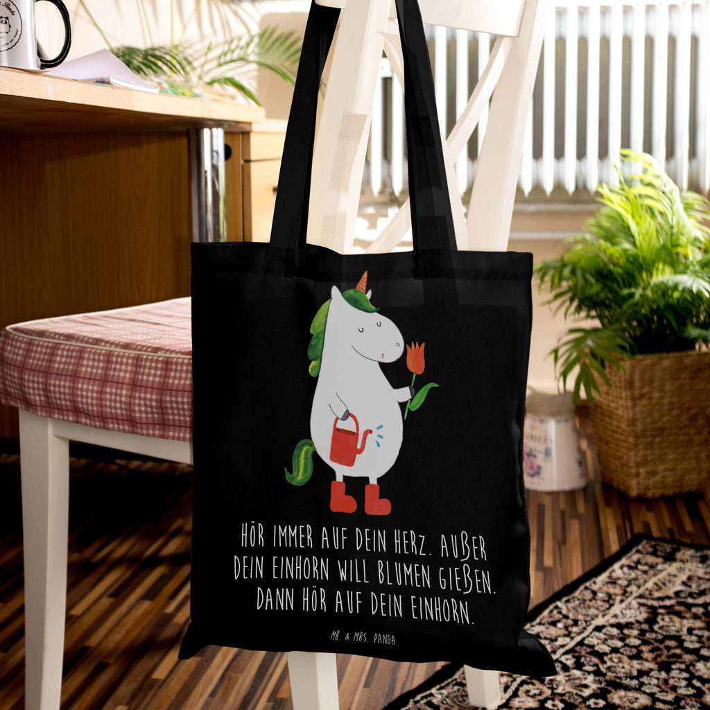 Tragetasche Einhorn Gärtner Beuteltasche, Beutel, Einkaufstasche, Jutebeutel, Stoffbeutel, Tasche, Shopper, Umhängetasche, Strandtasche, Schultertasche, Stofftasche, Tragetasche, Badetasche, Jutetasche, Einkaufstüte, Laptoptasche, Einhorn, Einhörner, Einhorn Deko, Pegasus, Unicorn, Luftballon, Gießkanne, Giesskanne, Lebenslust, Freude, Blume, Freundin, Garten, Stiefel