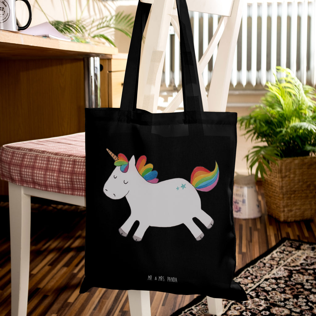 Tragetasche Einhorn Happy Beuteltasche, Beutel, Einkaufstasche, Jutebeutel, Stoffbeutel, Tasche, Shopper, Umhängetasche, Strandtasche, Schultertasche, Stofftasche, Tragetasche, Badetasche, Jutetasche, Einkaufstüte, Laptoptasche, Einhorn, Einhörner, Einhorn Deko, Pegasus, Unicorn, glücklich, fröhlich, Spaß, Freude, Lebensfreude, witzig, spannend, Lächeln, Lachen