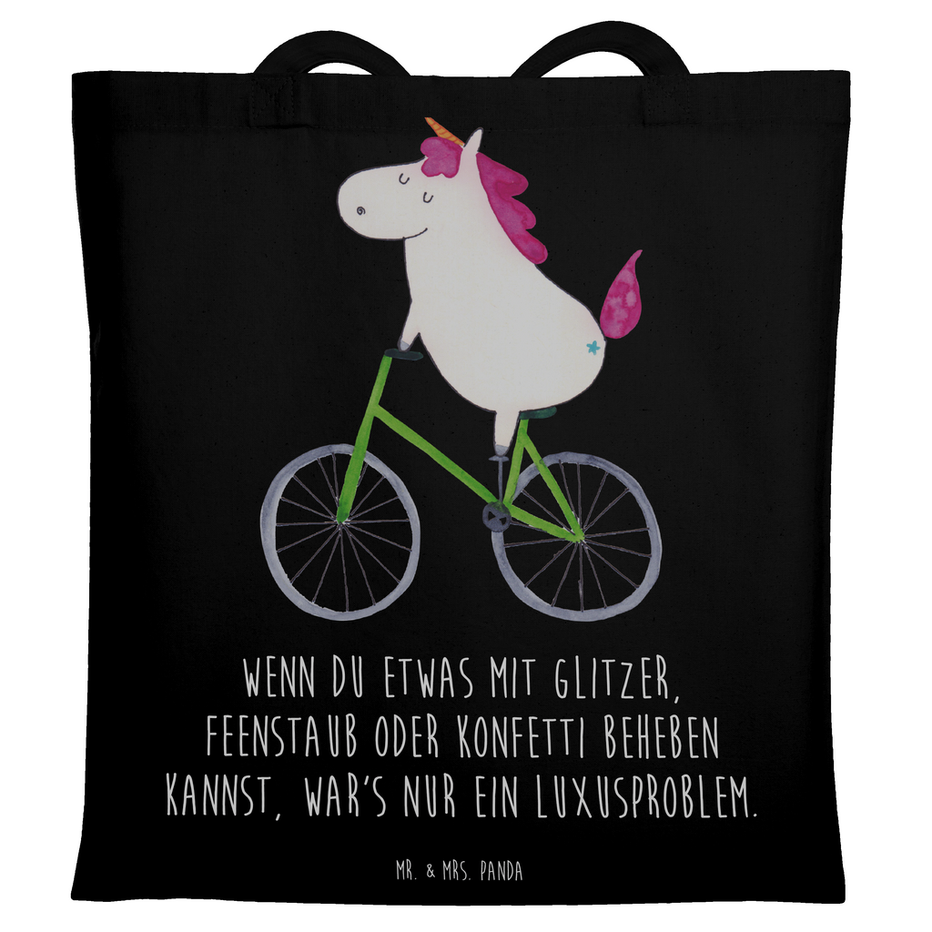 Tragetasche Einhorn Radfahrer Beuteltasche, Beutel, Einkaufstasche, Jutebeutel, Stoffbeutel, Tasche, Shopper, Umhängetasche, Strandtasche, Schultertasche, Stofftasche, Tragetasche, Badetasche, Jutetasche, Einkaufstüte, Laptoptasche, Einhorn, Einhörner, Einhorn Deko, Pegasus, Unicorn, Radfahren, Radfahrer, Rad, Bike, Feenstaub, Konfetti, Luxusproblem, Kummer, Liebeskummer