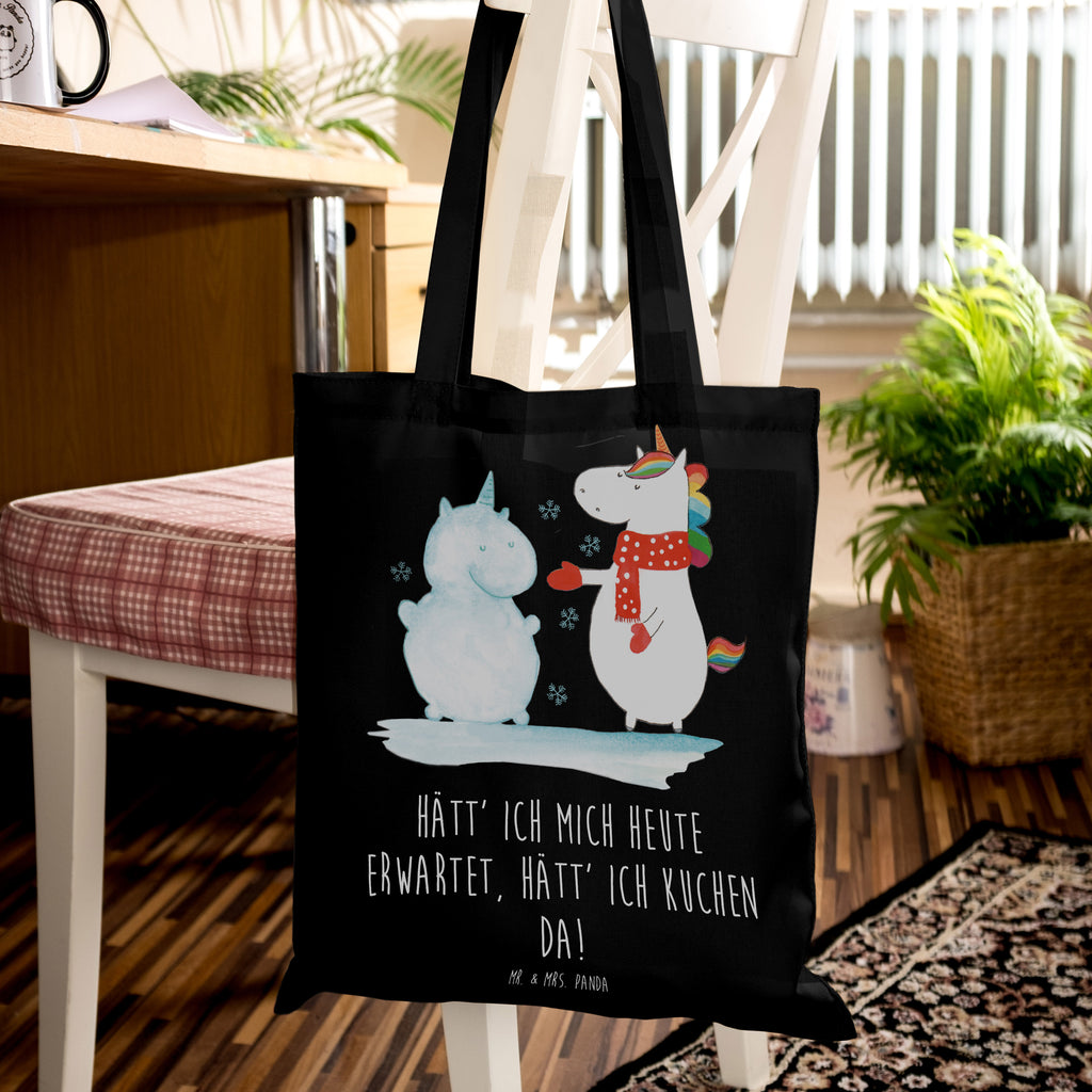 Tragetasche Einhorn Schneemann Beuteltasche, Beutel, Einkaufstasche, Jutebeutel, Stoffbeutel, Tasche, Shopper, Umhängetasche, Strandtasche, Schultertasche, Stofftasche, Tragetasche, Badetasche, Jutetasche, Einkaufstüte, Laptoptasche, Einhorn, Einhörner, Einhorn Deko, Pegasus, Unicorn, Schneemann, Winter, Schnee, Kuchen, Weihnachten, kalt, Mütze, Handschuhe, X-Mas