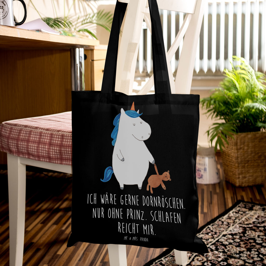 Tragetasche Einhorn Teddy Beuteltasche, Beutel, Einkaufstasche, Jutebeutel, Stoffbeutel, Tasche, Shopper, Umhängetasche, Strandtasche, Schultertasche, Stofftasche, Tragetasche, Badetasche, Jutetasche, Einkaufstüte, Laptoptasche, Einhorn, Einhörner, Einhorn Deko, Pegasus, Unicorn, schlafen, gute Nacht, Single, Bett, Träumen, Freundin, Singleleben