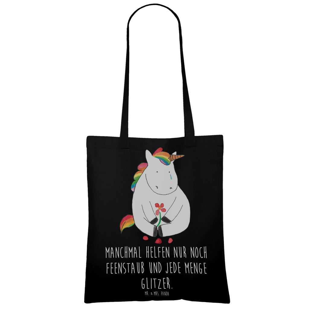 Tragetasche Einhorn Traurig Beuteltasche, Beutel, Einkaufstasche, Jutebeutel, Stoffbeutel, Tasche, Shopper, Umhängetasche, Strandtasche, Schultertasche, Stofftasche, Tragetasche, Badetasche, Jutetasche, Einkaufstüte, Laptoptasche, Einhorn, Einhörner, Einhorn Deko, Pegasus, Unicorn, Glitzer, Trösten. Freundschaft, Freunde, Liebe, Trauer, Grußkarte, Blume