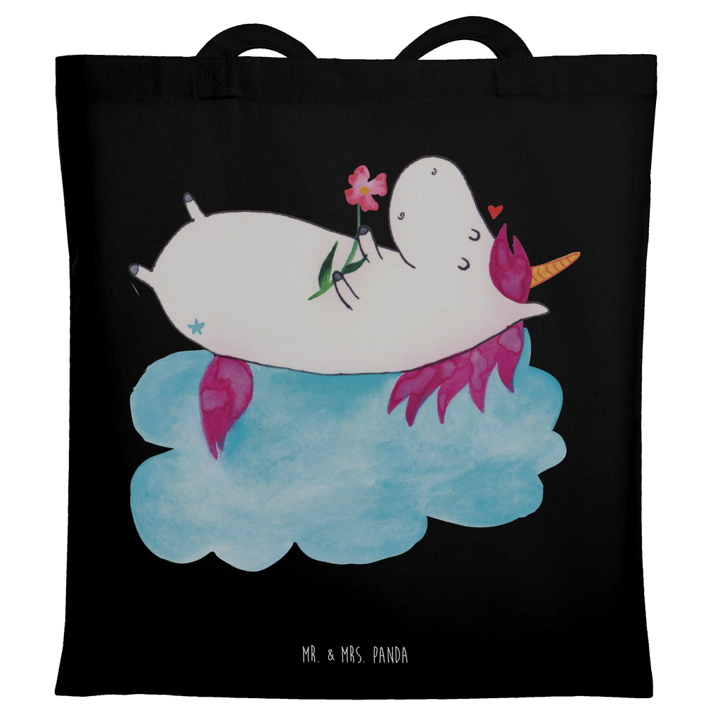 Tragetasche Einhorn verliebt auf Wolke Beuteltasche, Beutel, Einkaufstasche, Jutebeutel, Stoffbeutel, Tasche, Shopper, Umhängetasche, Strandtasche, Schultertasche, Stofftasche, Tragetasche, Badetasche, Jutetasche, Einkaufstüte, Laptoptasche, Einhorn, Einhörner, Einhorn Deko, Pegasus, Unicorn, verliebt, Liebe, Liebesbeweis, Freundin, Wolke