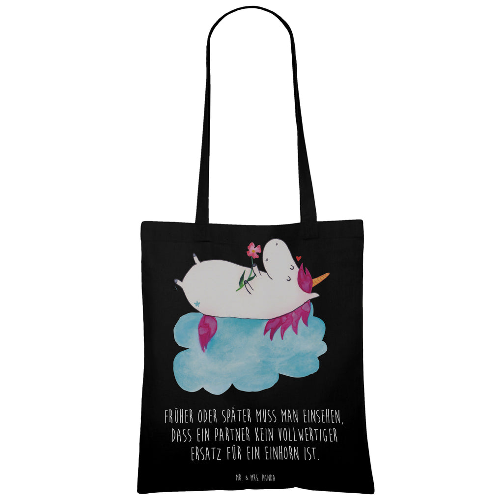 Tragetasche Einhorn verliebt auf Wolke Beuteltasche, Beutel, Einkaufstasche, Jutebeutel, Stoffbeutel, Tasche, Shopper, Umhängetasche, Strandtasche, Schultertasche, Stofftasche, Tragetasche, Badetasche, Jutetasche, Einkaufstüte, Laptoptasche, Einhorn, Einhörner, Einhorn Deko, Pegasus, Unicorn, verliebt, Liebe, Liebesbeweis, Freundin, Wolke