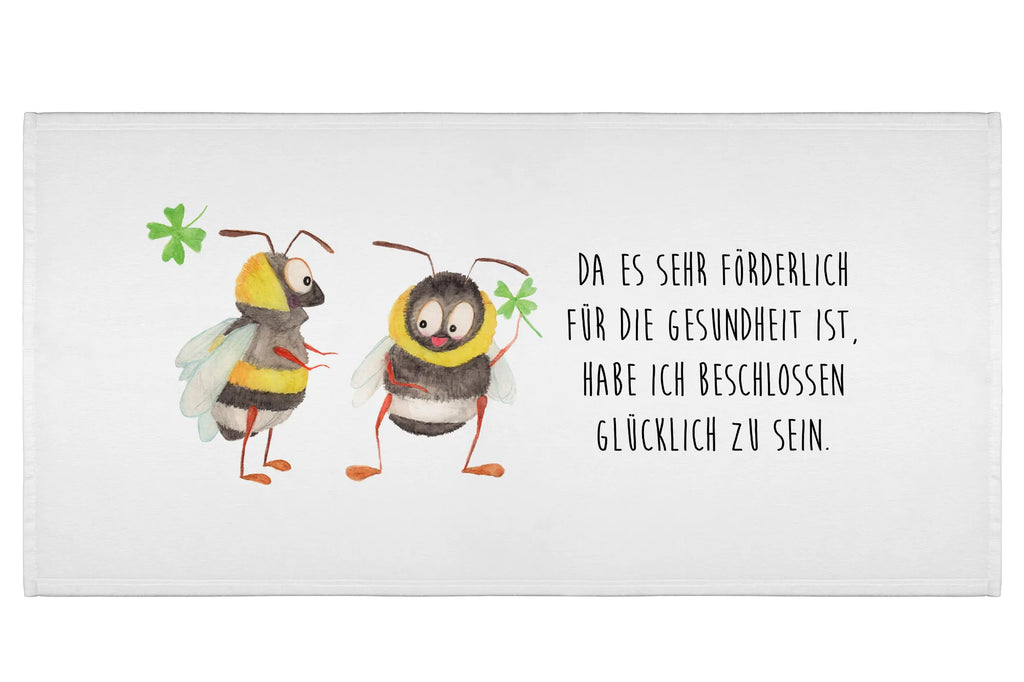 Handtuch Hummeln Kleeblatt Handtuch, Badehandtuch, Badezimmer, Handtücher, groß, Kinder, Baby, Tiermotive, Gute Laune, lustige Sprüche, Tiere, Hummel, Biene, Spruch positiv, Biene Deko, Spruch schön, glücklich sein, glücklich werden, Spruch fröhlich