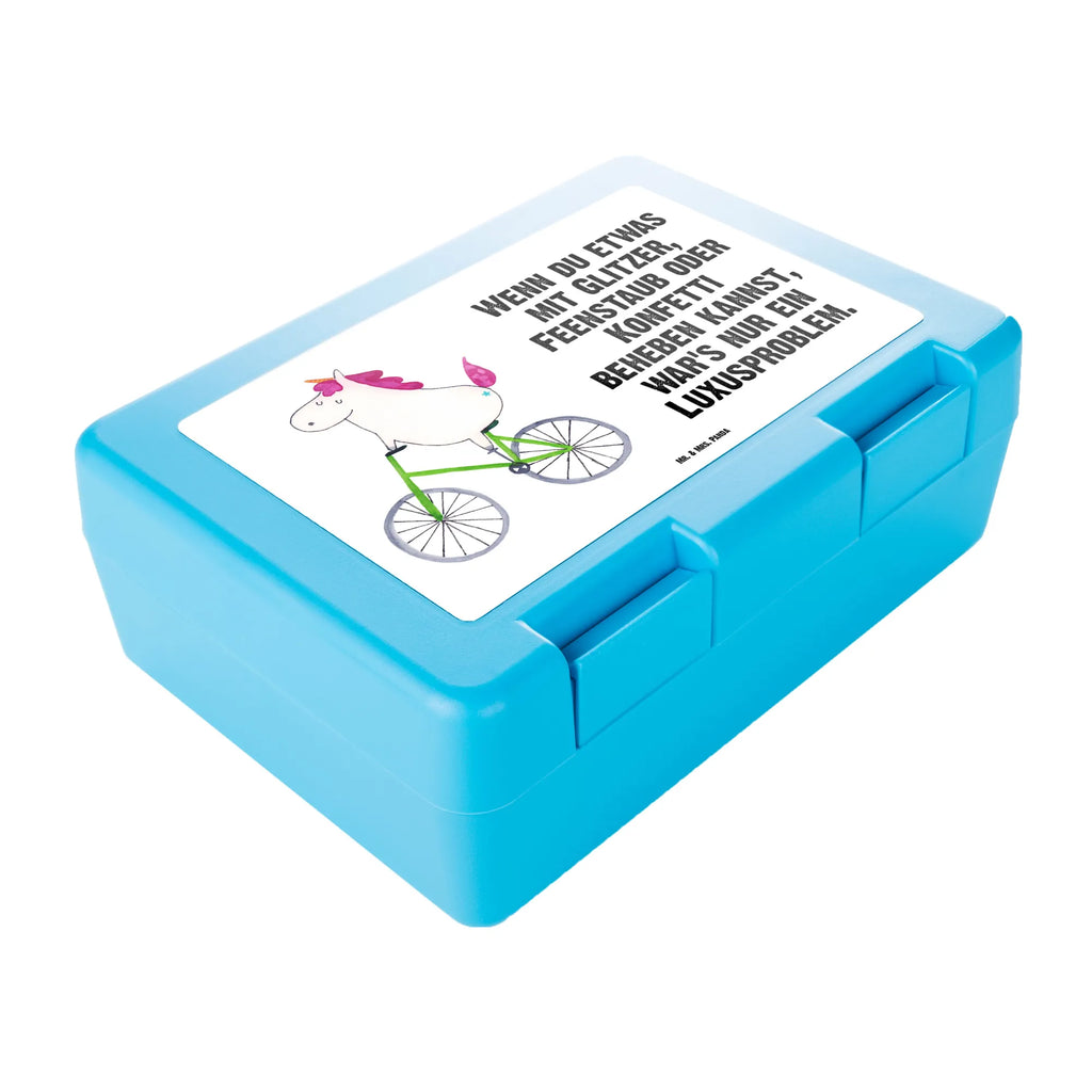 Brotdose Einhorn Radfahrer Brotbox, Snackbox, Lunch box, Butterbrotdose, Brotzeitbox, Einhorn, Einhörner, Einhorn Deko, Pegasus, Unicorn, Radfahren, Radfahrer, Rad, Bike, Feenstaub, Konfetti, Luxusproblem, Kummer, Liebeskummer