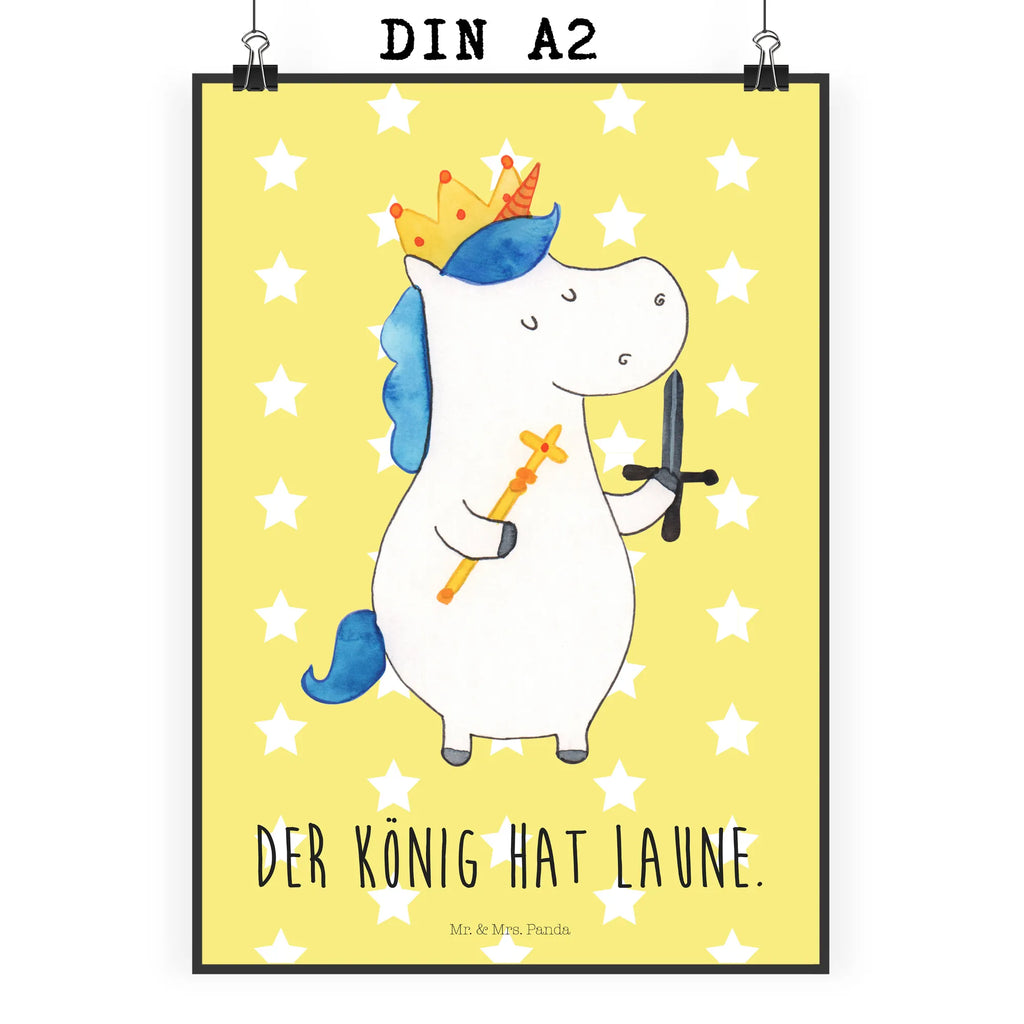 Poster Einhorn König mit Schwert Poster, Wandposter, Bild, Wanddeko, Küchenposter, Kinderposter, Wanddeko Bild, Raumdekoration, Wanddekoration, Handgemaltes Poster, Mr. & Mrs. Panda Poster, Designposter, Kunstdruck, Posterdruck, Einhorn, Einhörner, Einhorn Deko, Pegasus, Unicorn, König, Ritter, Mittelalter