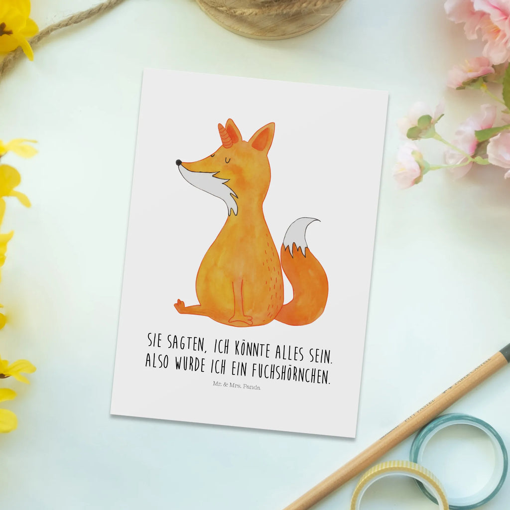 Postkarte Fuchshörnchen Postkarte, Karte, Geschenkkarte, Grußkarte, Einladung, Ansichtskarte, Geburtstagskarte, Einladungskarte, Dankeskarte, Ansichtskarten, Einladung Geburtstag, Einladungskarten Geburtstag, Einhorn, Einhörner, Einhorn Deko, Pegasus, Unicorn, Fuchs, Unicorns, Fuchshörnchen, Fuchshorn, Foxycorn, Füchse