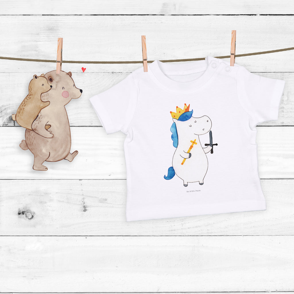 Organic Baby Shirt Einhorn König mit Schwert Baby T-Shirt, Jungen Baby T-Shirt, Mädchen Baby T-Shirt, Shirt, Einhorn, Einhörner, Einhorn Deko, Pegasus, Unicorn, König, Ritter, Mittelalter