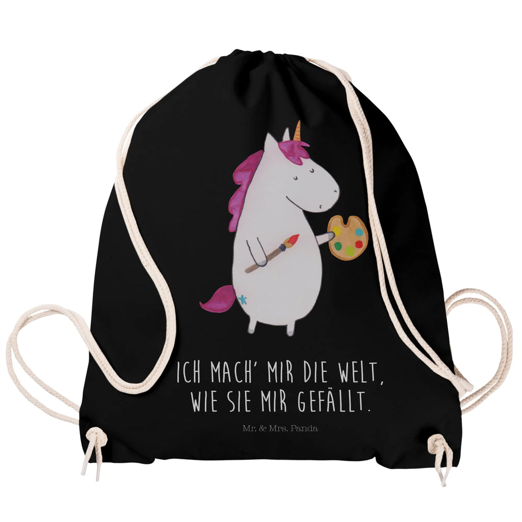 Sportbeutel Einhorn Künstler Sportbeutel, Turnbeutel, Beutel, Sporttasche, Tasche, Stoffbeutel, Sportbeutel Kinder, Gymsack, Beutel Rucksack, Kleine Sporttasche, Sportzubehör, Turnbeutel Baumwolle, Einhorn, Einhörner, Einhorn Deko, Pegasus, Unicorn, Englisch, Künstler, Artist, Malen, Zeichnen, Welt, Farbe, Stift, Pinsel, Geschenk, Maler