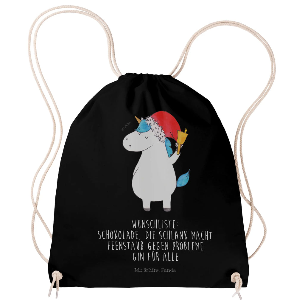 Sportbeutel Einhorn Weihnachtsmann Sportbeutel, Turnbeutel, Beutel, Sporttasche, Tasche, Stoffbeutel, Sportbeutel Kinder, Gymsack, Beutel Rucksack, Kleine Sporttasche, Sportzubehör, Turnbeutel Baumwolle, Einhorn, Einhörner, Einhorn Deko, Pegasus, Unicorn, Gin, Schokolade, Schoki, Weihnachten, Weihnachtsmann, Nikolaus, Wunschzettel, Wunschliste, Feenstaub