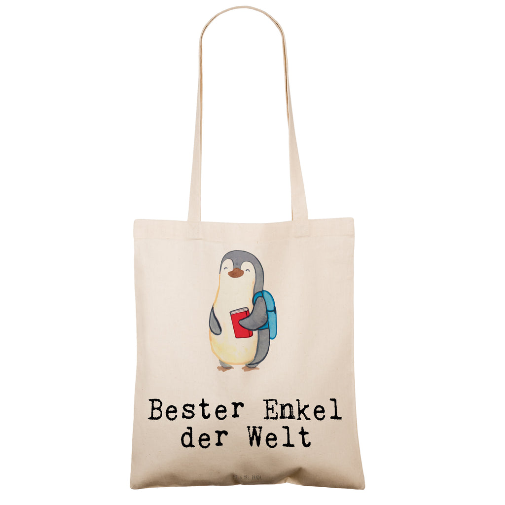 Tragetasche Pinguin Bester Enkel der Welt Beuteltasche, Beutel, Einkaufstasche, Jutebeutel, Stoffbeutel, Tasche, Shopper, Umhängetasche, Strandtasche, Schultertasche, Stofftasche, Tragetasche, Badetasche, Jutetasche, Einkaufstüte, Laptoptasche, für, Dankeschön, Geschenk, Schenken, Geburtstag, Geburtstagsgeschenk, Geschenkidee, Danke, Bedanken, Mitbringsel, Freude machen, Geschenktipp, Enkel, Enkelkind, Enkelsohn, Oma, Opa, Kind von Tochter, Kind von Sohn, Taufe, Großsohn