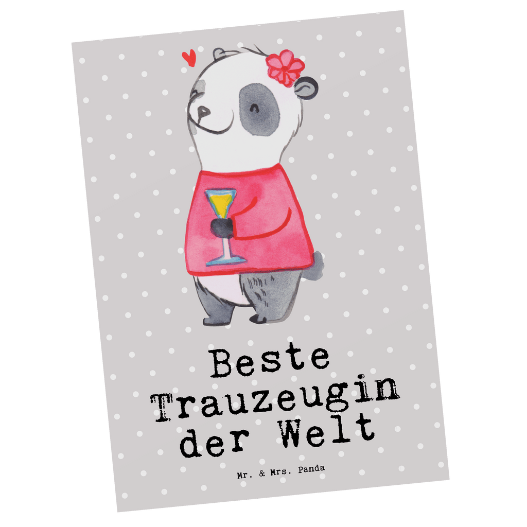 Postkarte Panda Beste Trauzeugin der Welt Postkarte, Karte, Geschenkkarte, Grußkarte, Einladung, Ansichtskarte, Geburtstagskarte, Einladungskarte, Dankeskarte, Ansichtskarten, Einladung Geburtstag, Einladungskarten Geburtstag, für, Dankeschön, Geschenk, Schenken, Geburtstag, Geburtstagsgeschenk, Geschenkidee, Danke, Bedanken, Mitbringsel, Freude machen, Geschenktipp, Trauzeugin, Trauhzeugin, Freundin, Hochzeit, Heirat, JGA, Trauung, Kirche, Standesamt, Braut