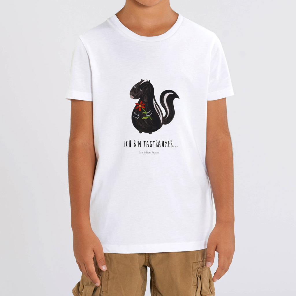 Organic Kinder T-Shirt Stinktier Blume Kinder T-Shirt, Kinder T-Shirt Mädchen, Kinder T-Shirt Jungen, Stinktier, Skunk, Wildtier, Raubtier, Stinker, Stinki, Tagträumer, verträumt, Dreams, Träume