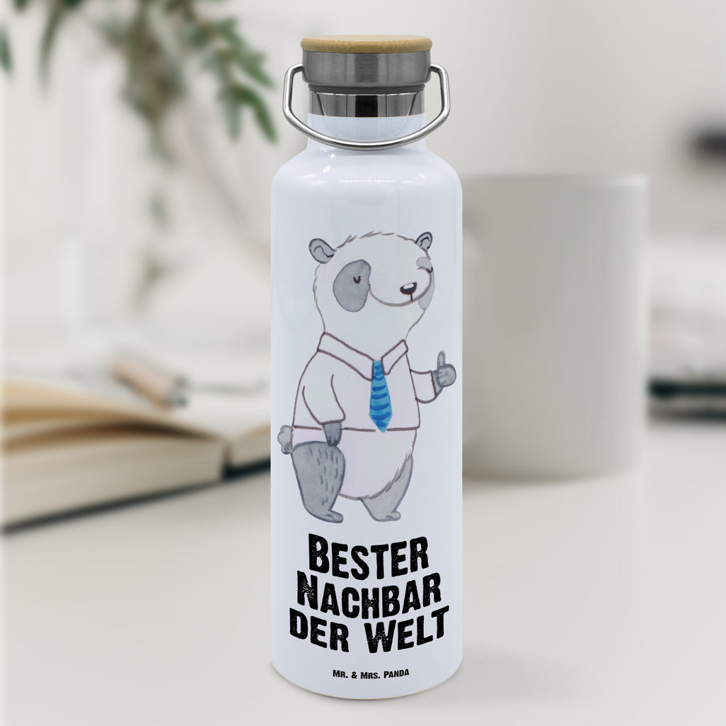 Trinkflasche Panda Bester Nachbar der Welt Thermosflasche, Isolierflasche, Edelstahl, Trinkflasche, isoliert, Wamrhaltefunktion, Sportflasche, Flasche zum Sport, Sportlerflasche, für, Dankeschön, Geschenk, Schenken, Geburtstag, Geburtstagsgeschenk, Geschenkidee, Danke, Bedanken, Mitbringsel, Freude machen, Geschenktipp, Nachbar, Nachbarn, Nachbarschaft, Freund, Angrenzer, Anwohner, Bewohner, Freundschaft